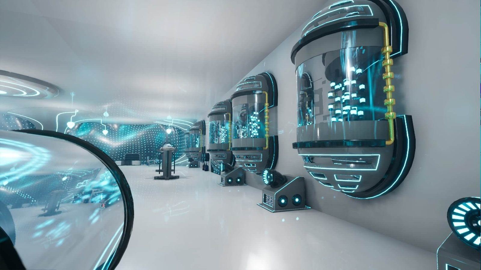 Futuristic Science Laboratory virtual production standing set — angle 5 on the L.A. & ABQ Castle Studios stage