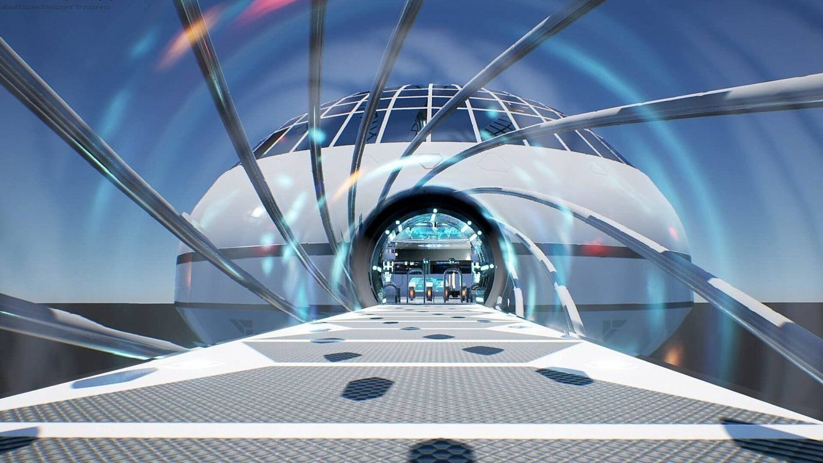 Futuristic Spaceport virtual production standing set — angle 16 on the L.A. & ABQ Castle Studios stage