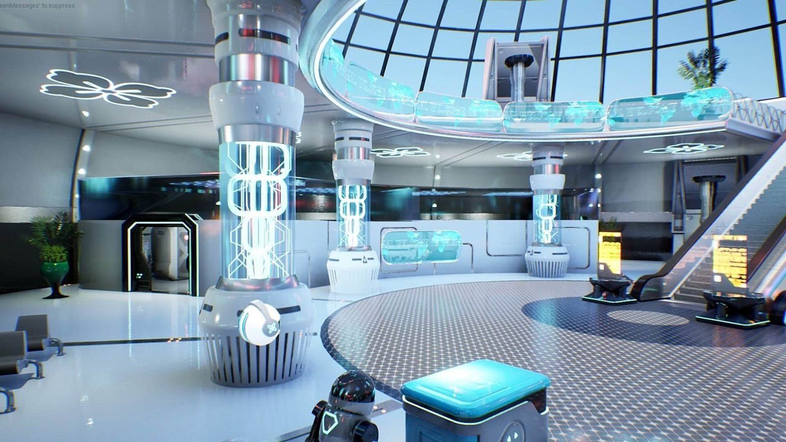 Futuristic Spaceport virtual production standing set — angle 18 on the L.A. & ABQ Castle Studios stage