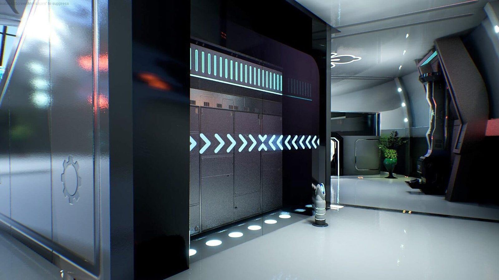 Futuristic Spaceport virtual production standing set — angle 20 on the L.A. & ABQ Castle Studios stage