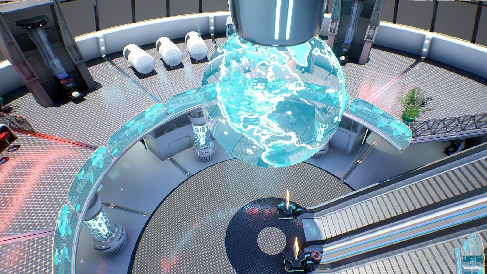 Futuristic Spaceport virtual production standing set — angle 4 on the L.A. & ABQ Castle Studios stage