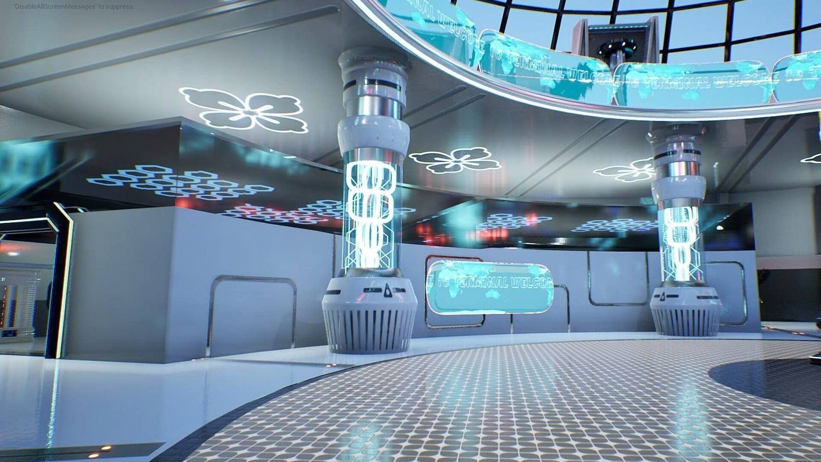 Futuristic Spaceport virtual production standing set — angle 10 on the L.A. & ABQ Castle Studios stage