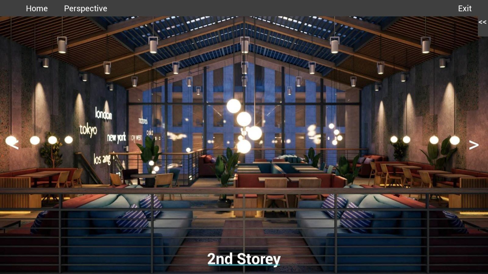 Glass Restaurant virtual production standing set — angle 3 on the L.A. & ABQ Castle Studios stage