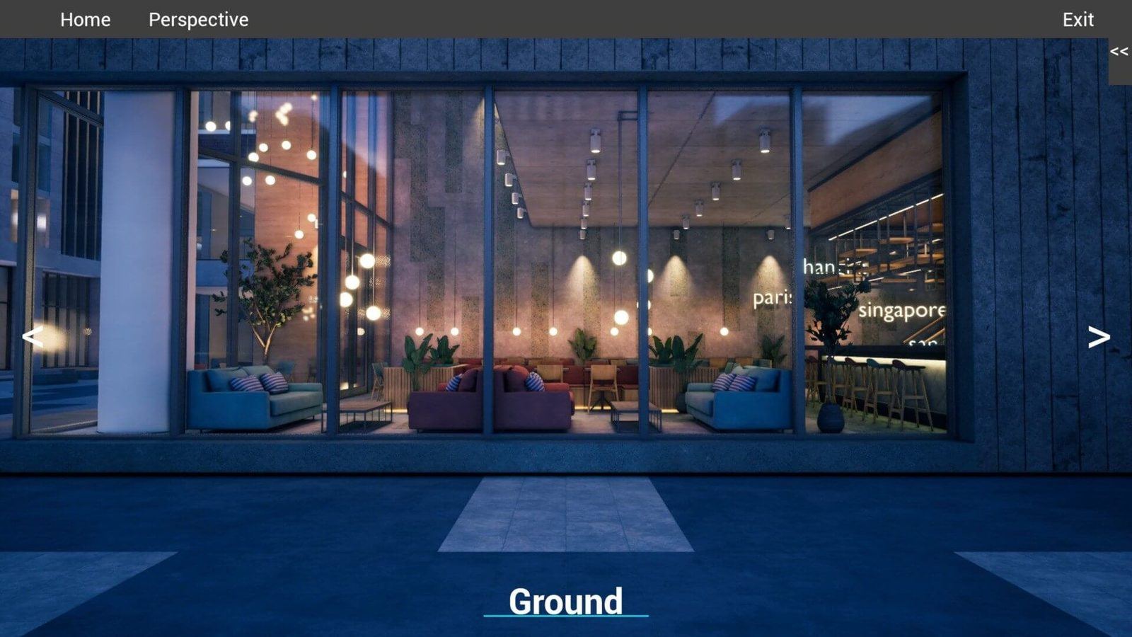 Glass Restaurant virtual production standing set — angle 8 on the L.A. & ABQ Castle Studios stage