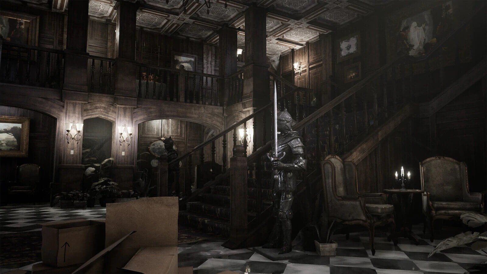 Haunted Mansion virtual production standing set — angle 12 on the L.A. & ABQ Castle Studios stage