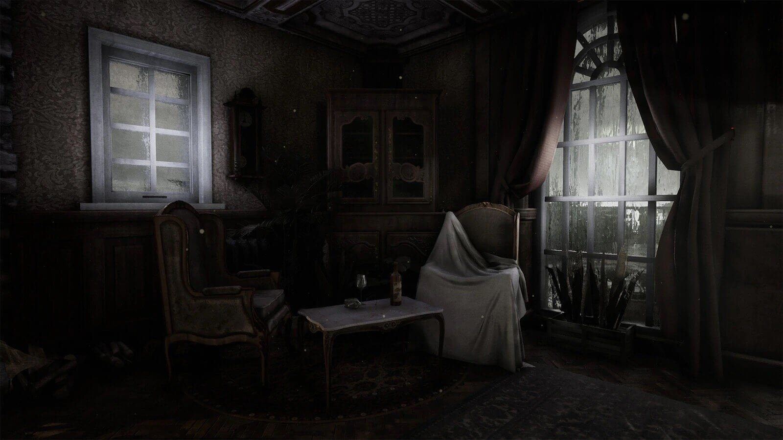 Haunted Mansion virtual production standing set — angle 10 on the L.A. & ABQ Castle Studios stage