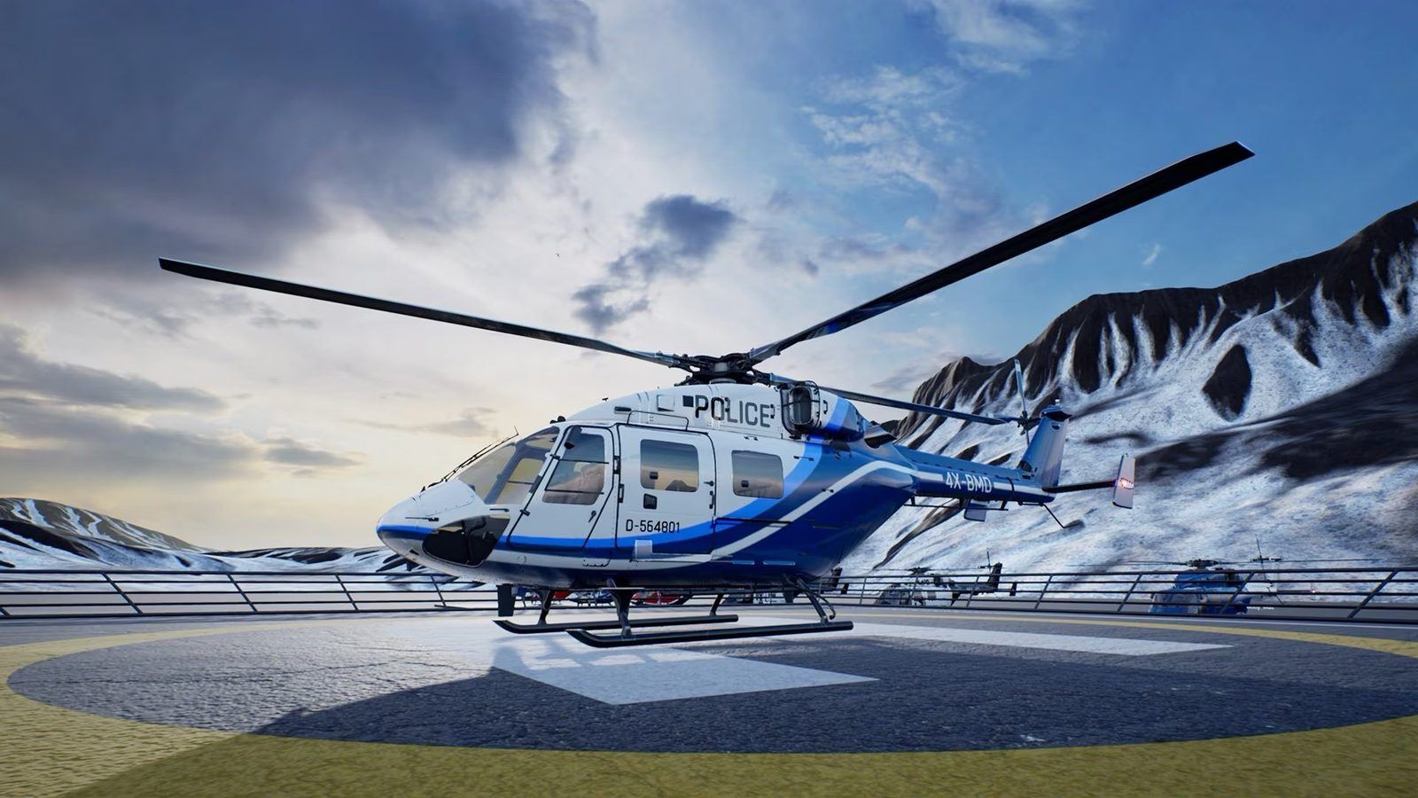 Helicopter virtual production standing set — angle 5 on the L.A. & ABQ Castle Studios stage