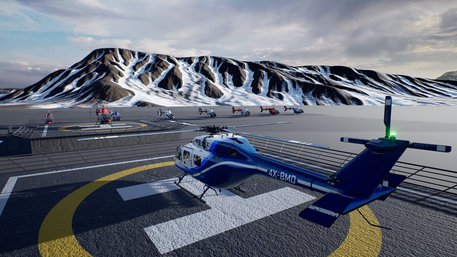 Helicopter virtual production standing set — angle 6 on the L.A. & ABQ Castle Studios stage