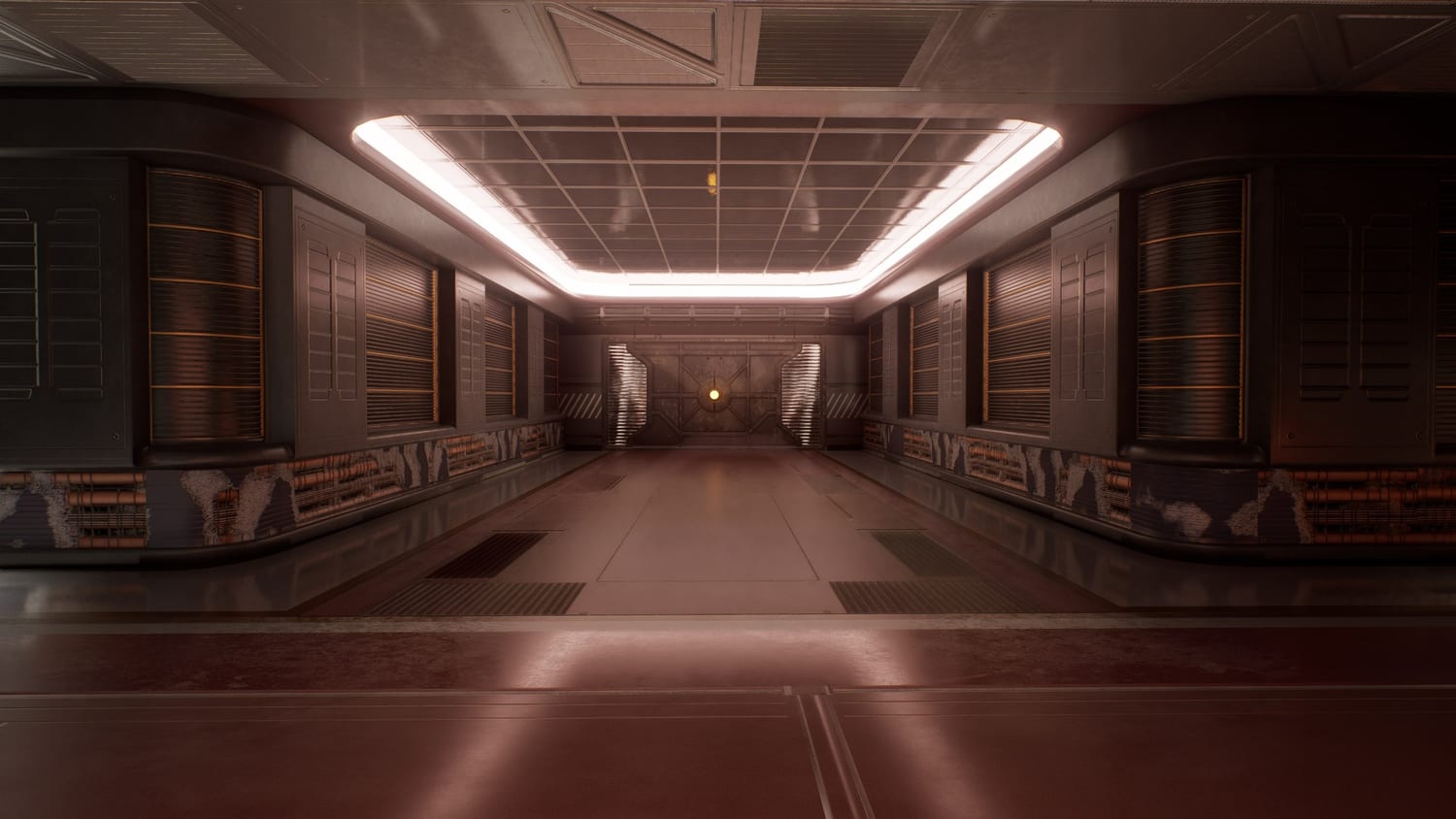 High-Tech Base virtual production standing set — angle 4 on the L.A. & ABQ Castle Studios stage