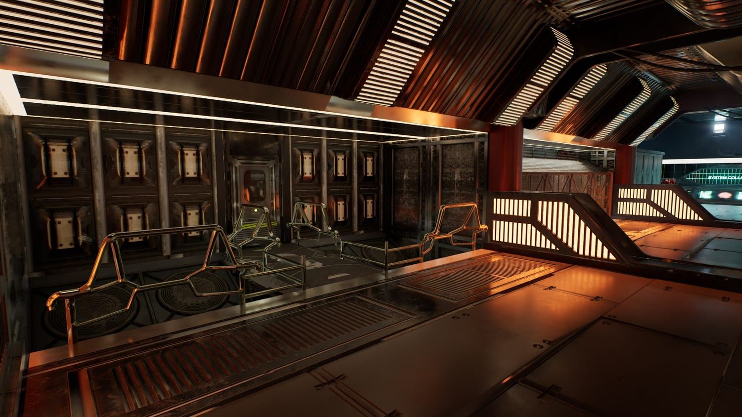 High-Tech Base virtual production standing set — angle 6 on the L.A. & ABQ Castle Studios stage