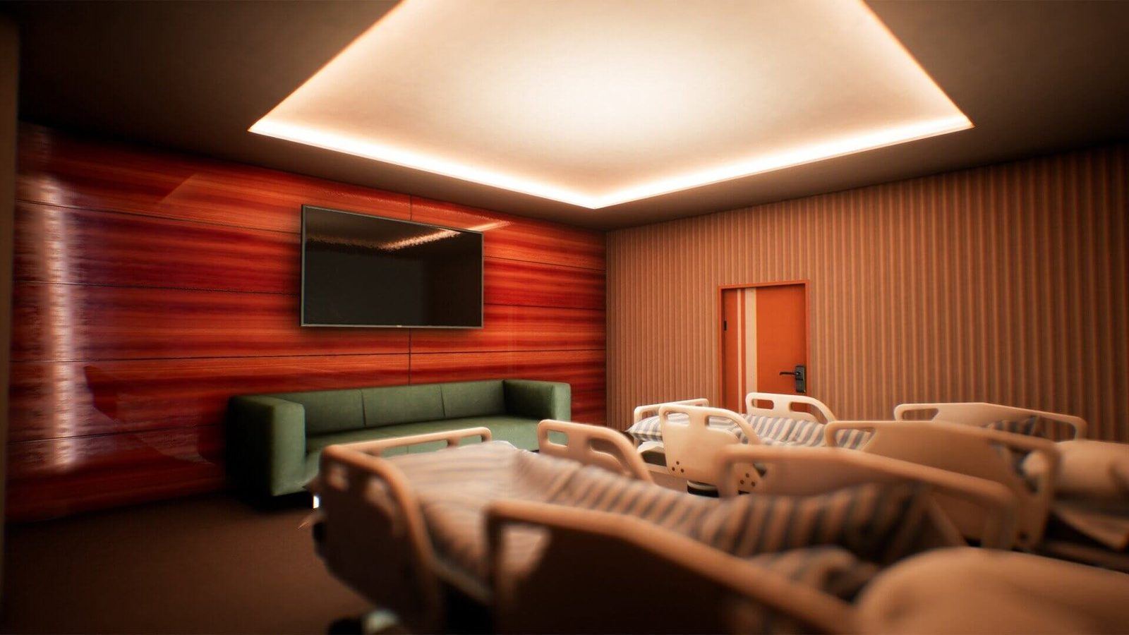 Hospital virtual production standing set — angle 8 on the L.A. & ABQ Castle Studios stage