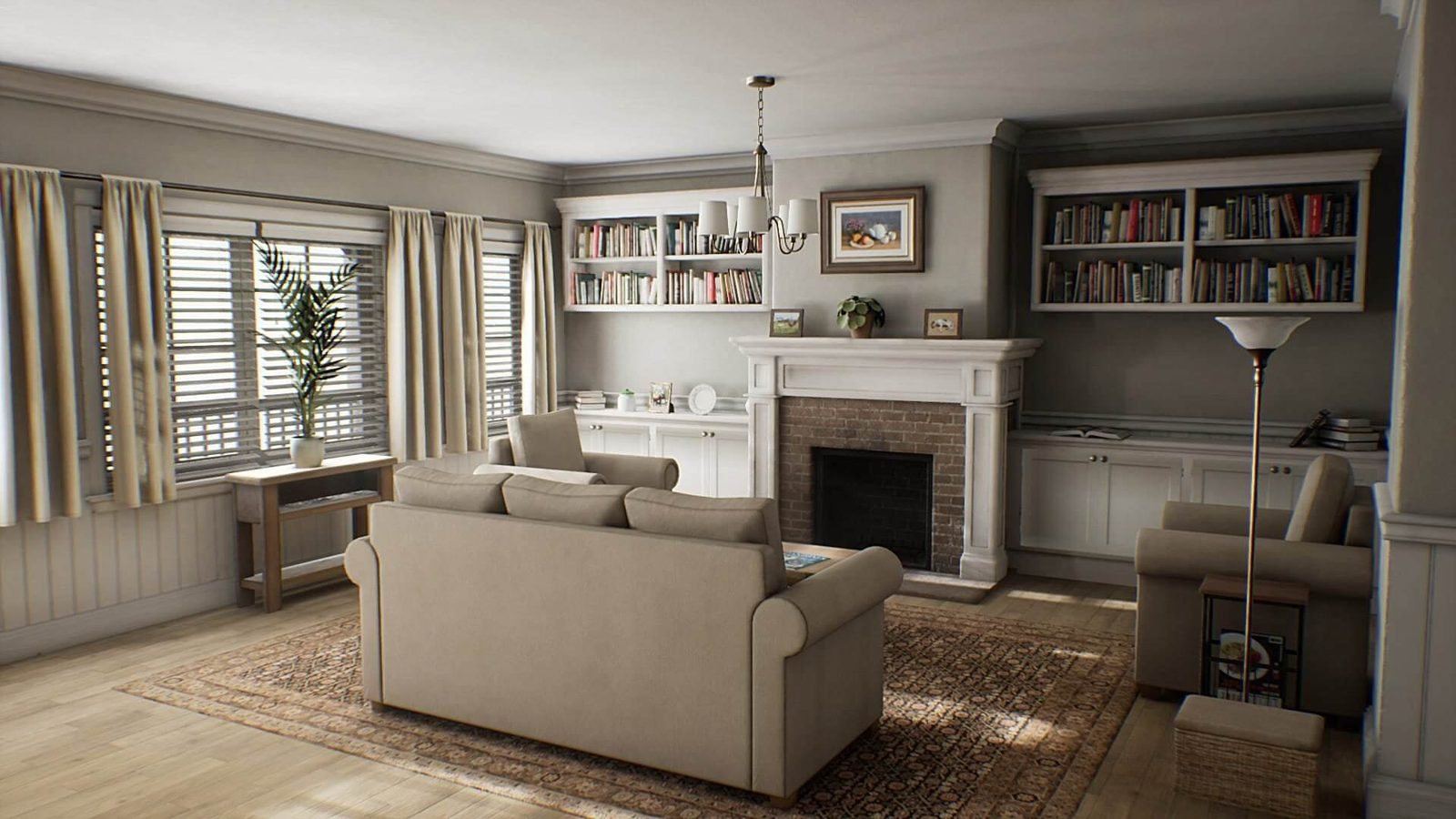 House with Two Looks virtual production standing set — angle 10 on the L.A. & ABQ Castle Studios stage