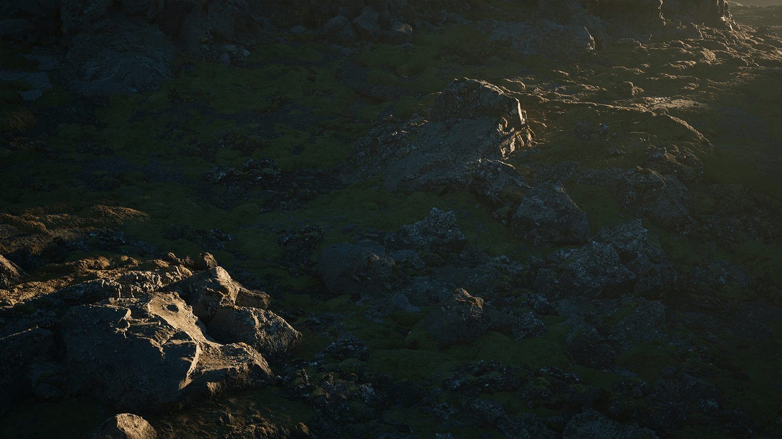 Icelandic Landscape virtual production standing set — angle 2 on the L.A. & ABQ Castle Studios stage