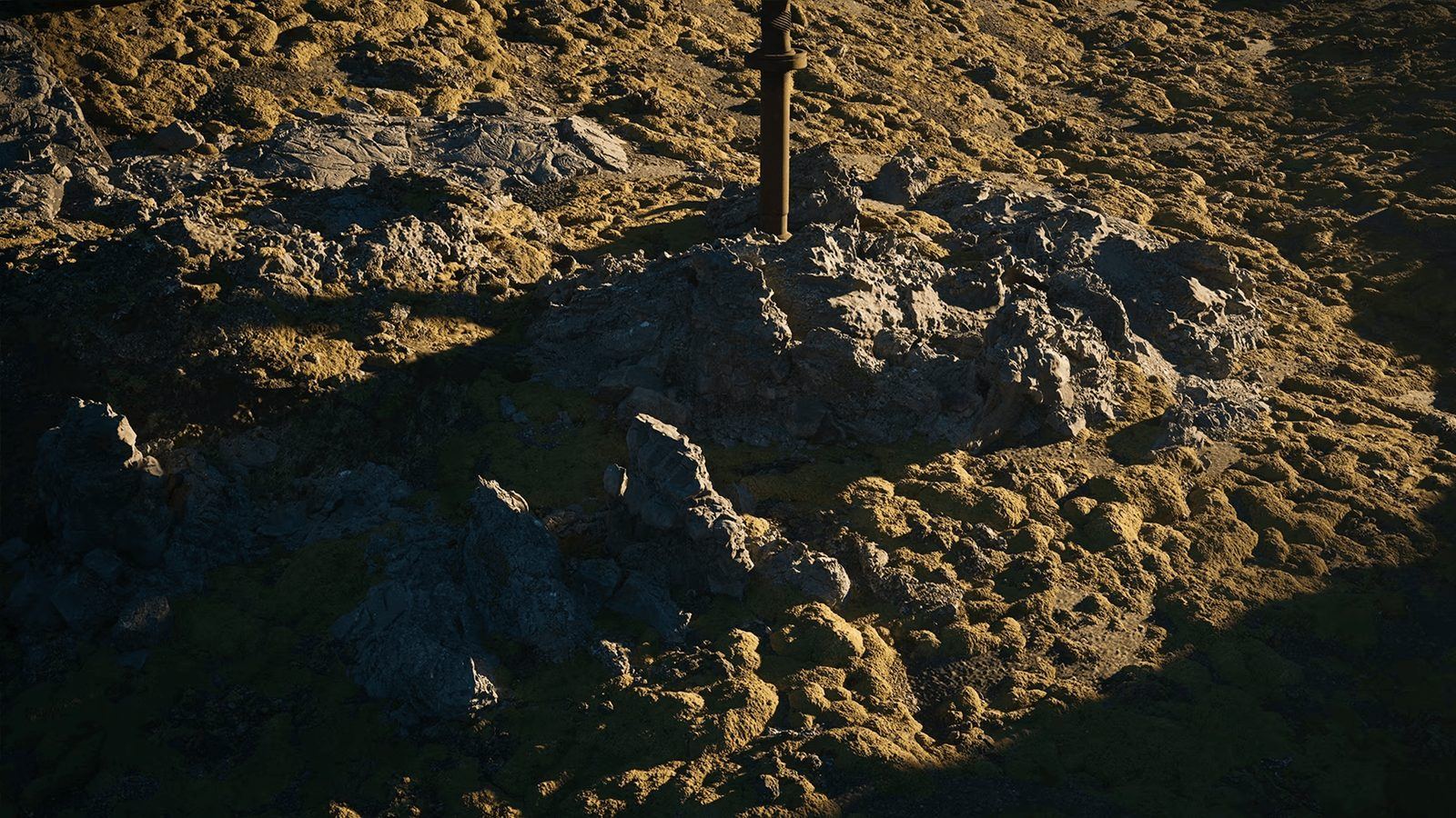 Icelandic Landscape virtual production standing set — angle 3 on the L.A. & ABQ Castle Studios stage