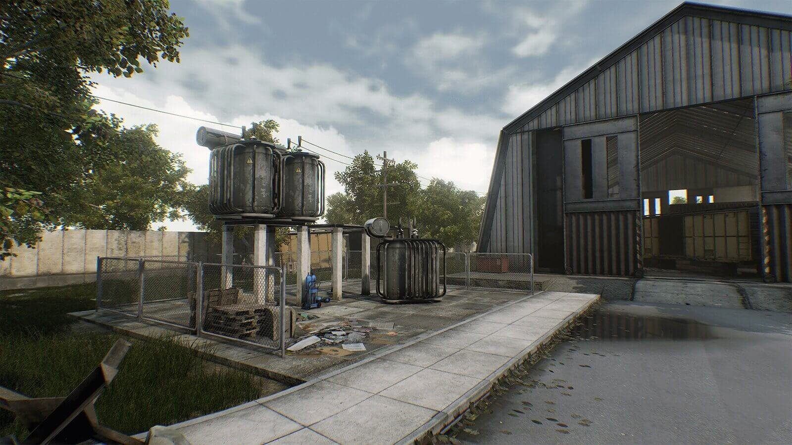 Industrial Area virtual production standing set — angle 3 on the L.A. & ABQ Castle Studios stage