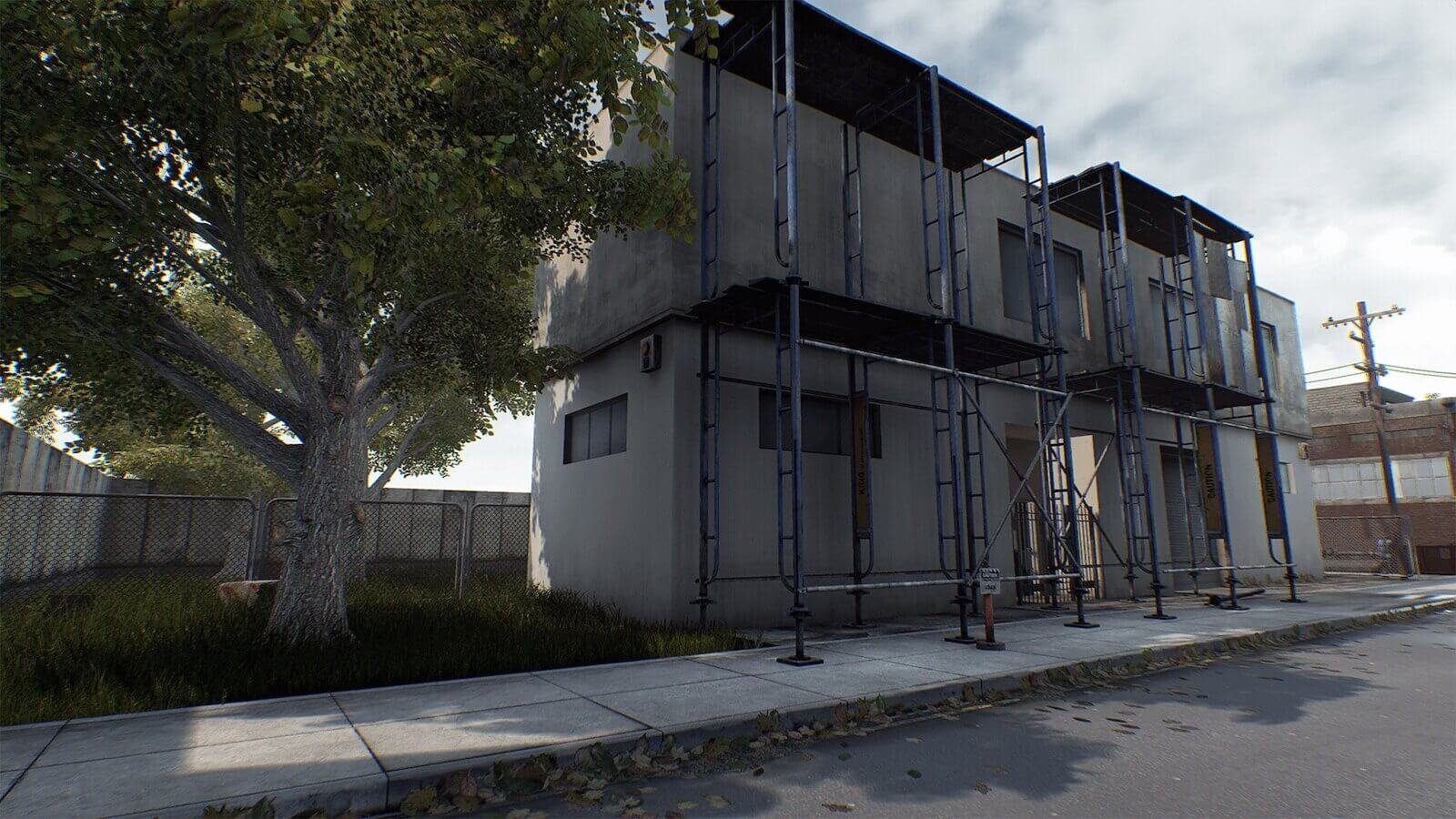 Industrial Area virtual production standing set — angle 7 on the L.A. & ABQ Castle Studios stage