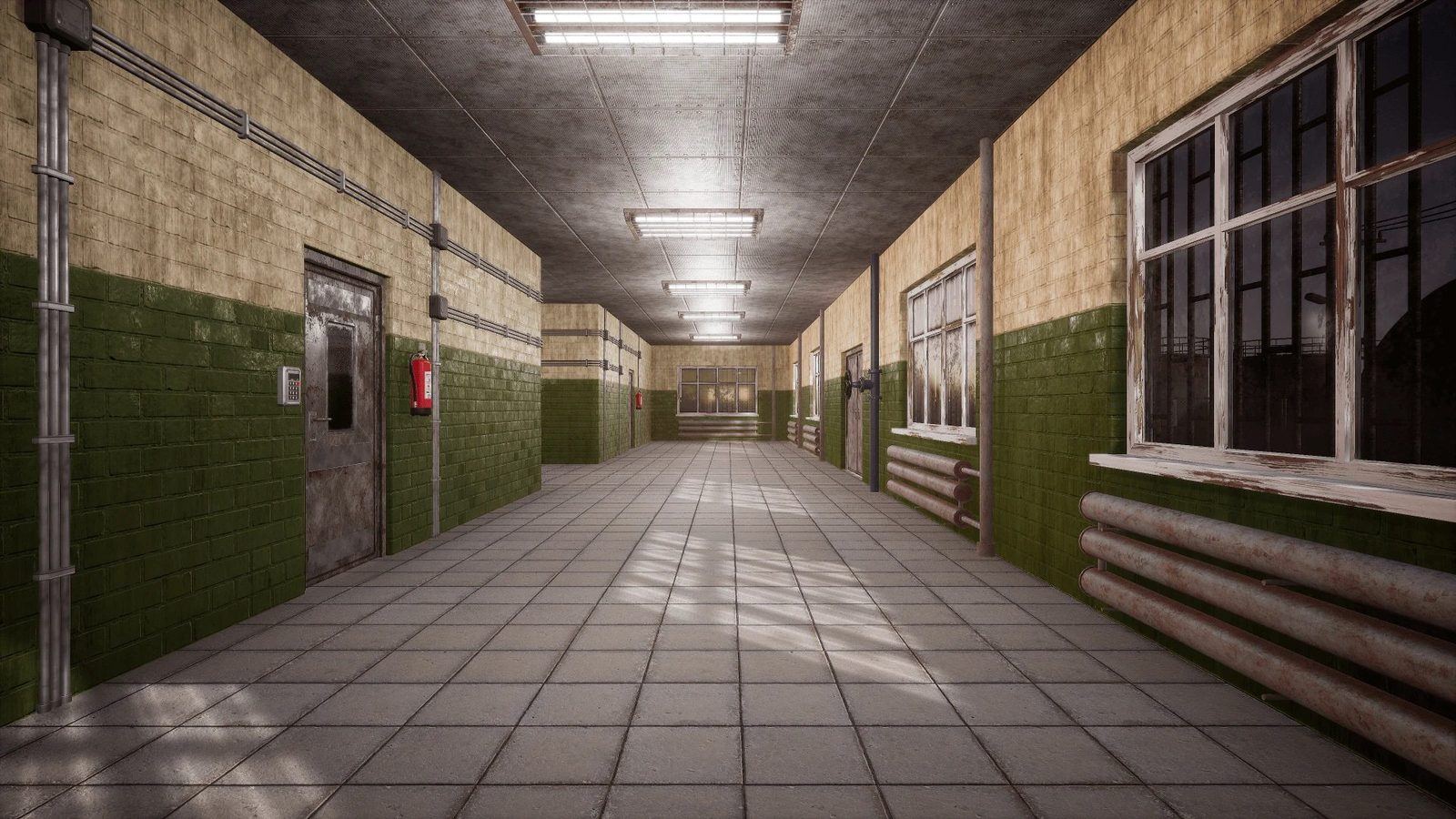 Industrial Zone virtual production standing set — angle 2 on the L.A. & ABQ Castle Studios stage