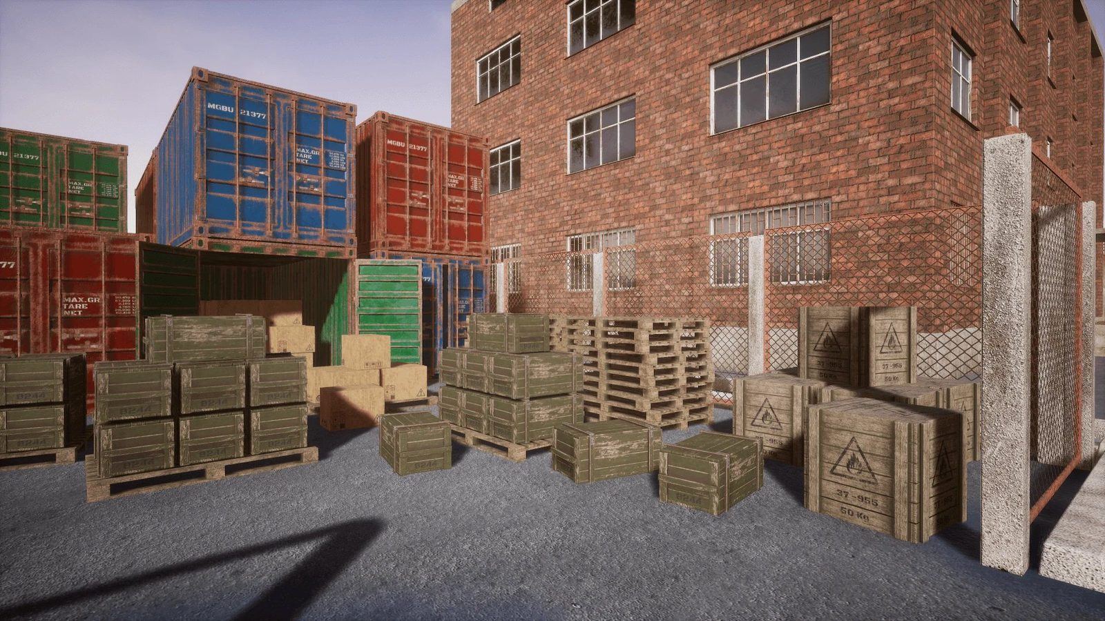 Industrial Zone virtual production standing set — angle 4 on the L.A. & ABQ Castle Studios stage