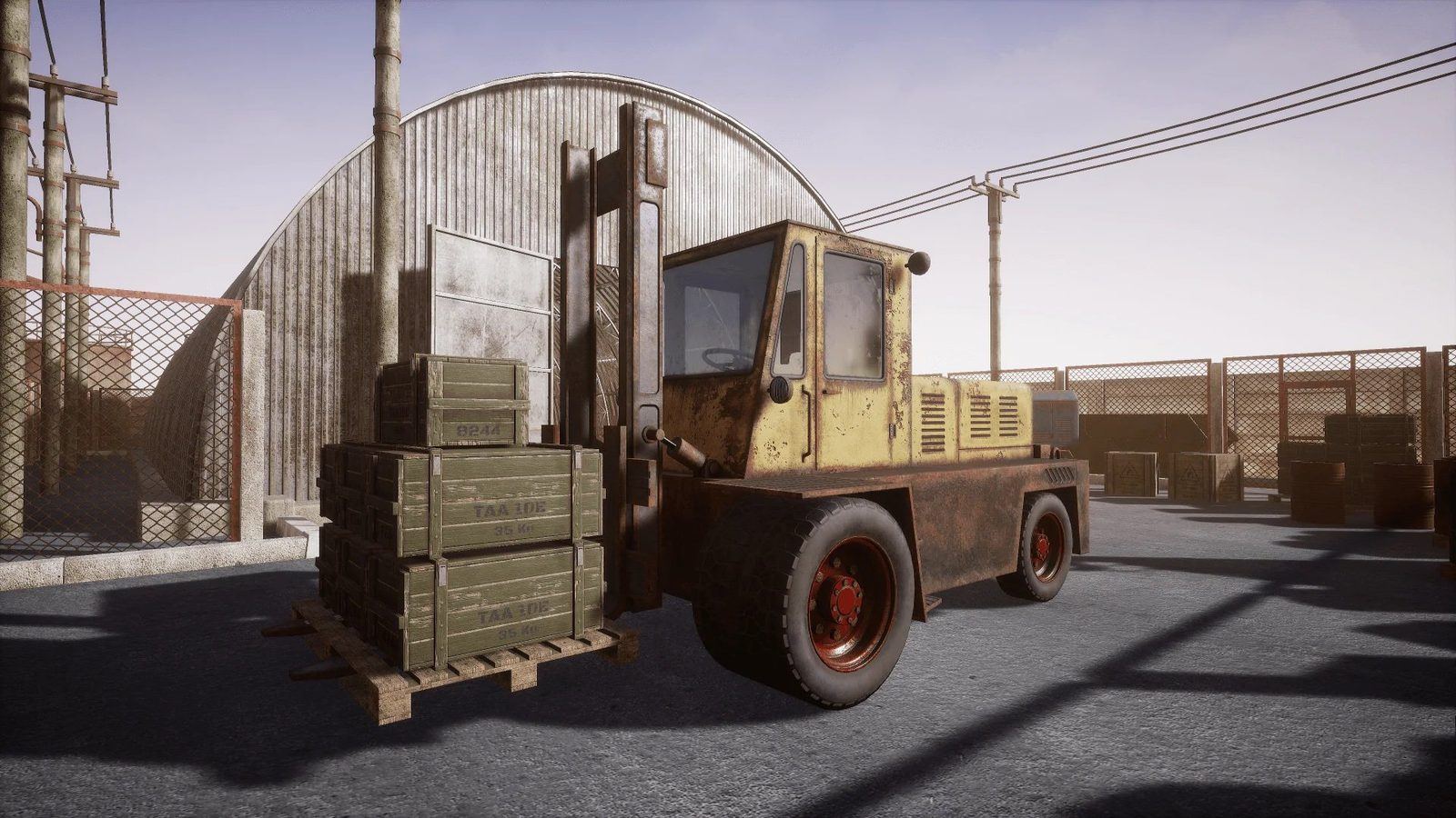 Industrial Zone virtual production standing set — angle 5 on the L.A. & ABQ Castle Studios stage