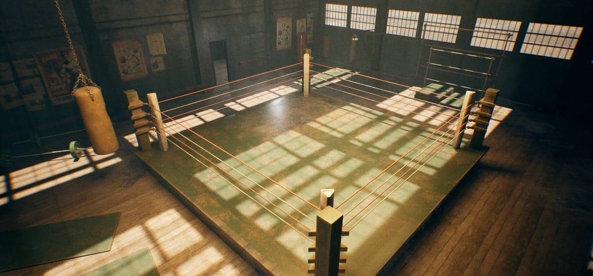 Iron Legacy Boxing Gym virtual production standing set — angle 11 on the L.A. & ABQ Castle Studios stage