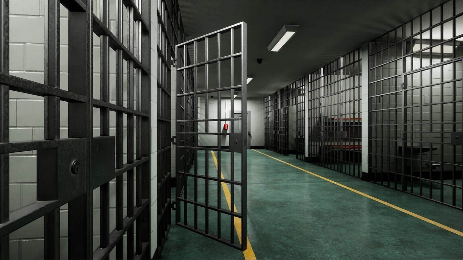 Jail virtual production standing set — angle 16 on the L.A. & ABQ Castle Studios stage