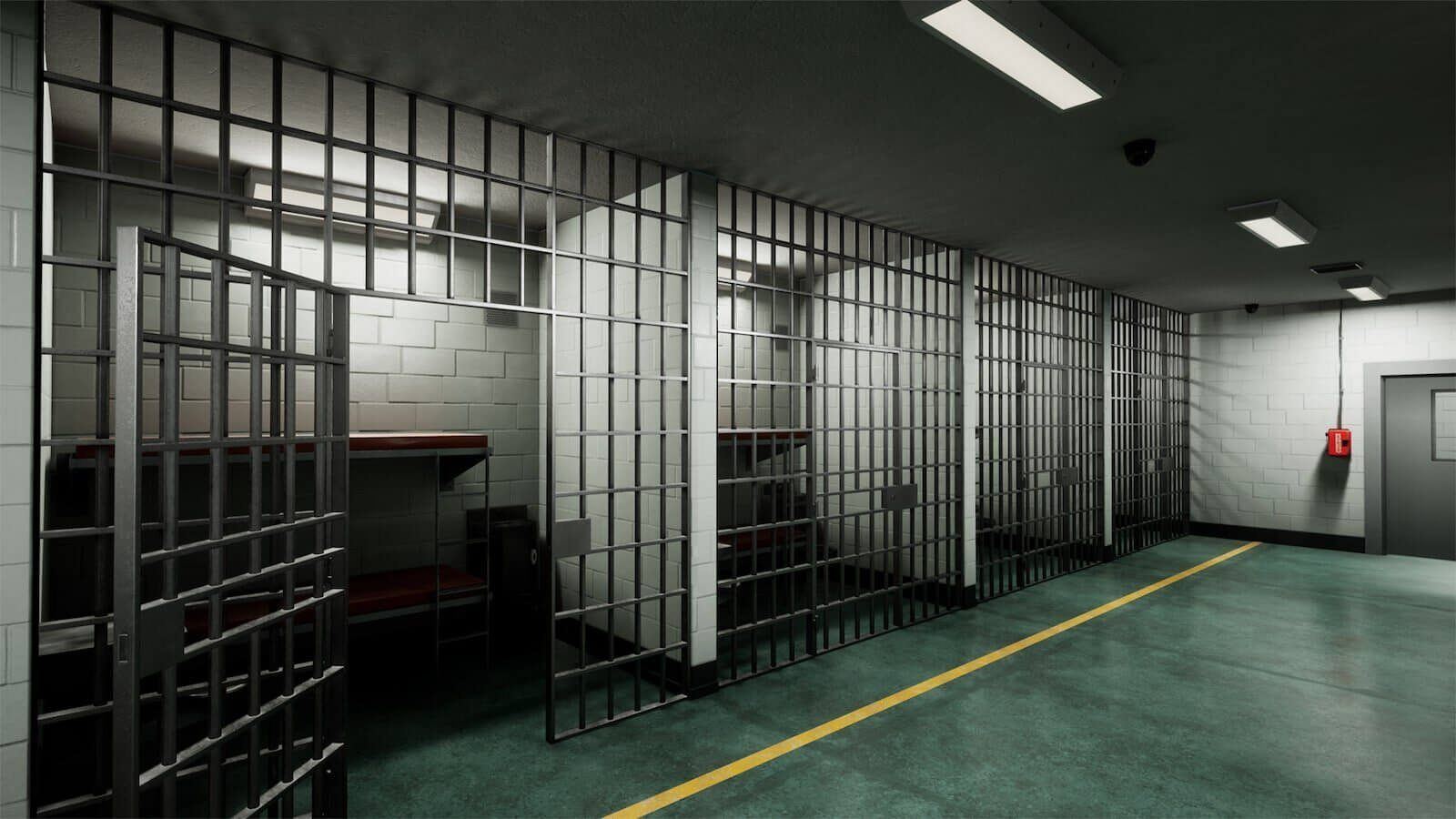Jail virtual production standing set — angle 5 on the L.A. & ABQ Castle Studios stage