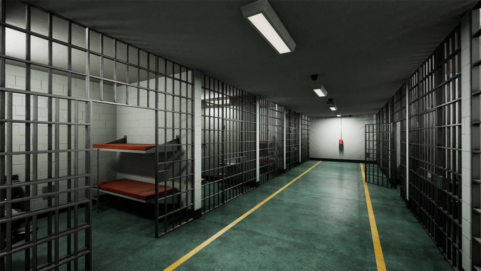 Jail virtual production standing set — angle 9 on the L.A. & ABQ Castle Studios stage