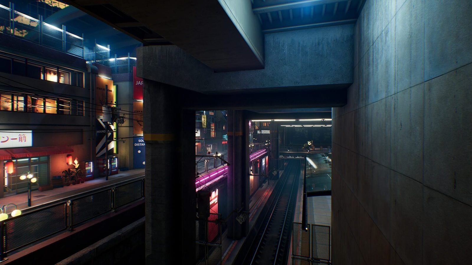 Japanese City virtual production standing set — angle 2 on the L.A. & ABQ Castle Studios stage