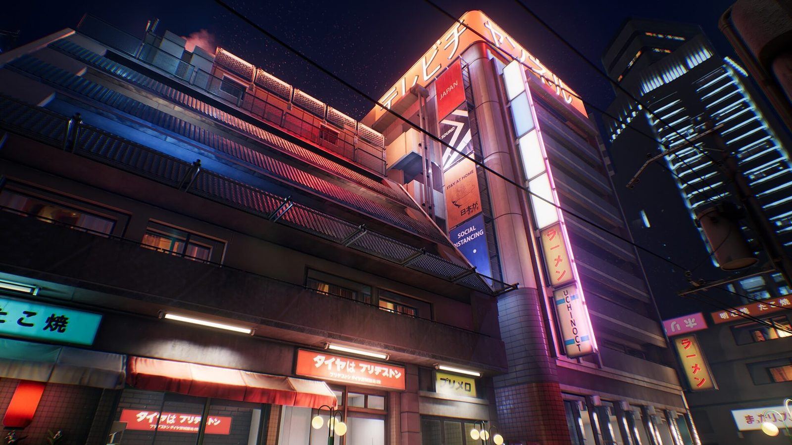 Japanese City virtual production standing set — angle 3 on the L.A. & ABQ Castle Studios stage