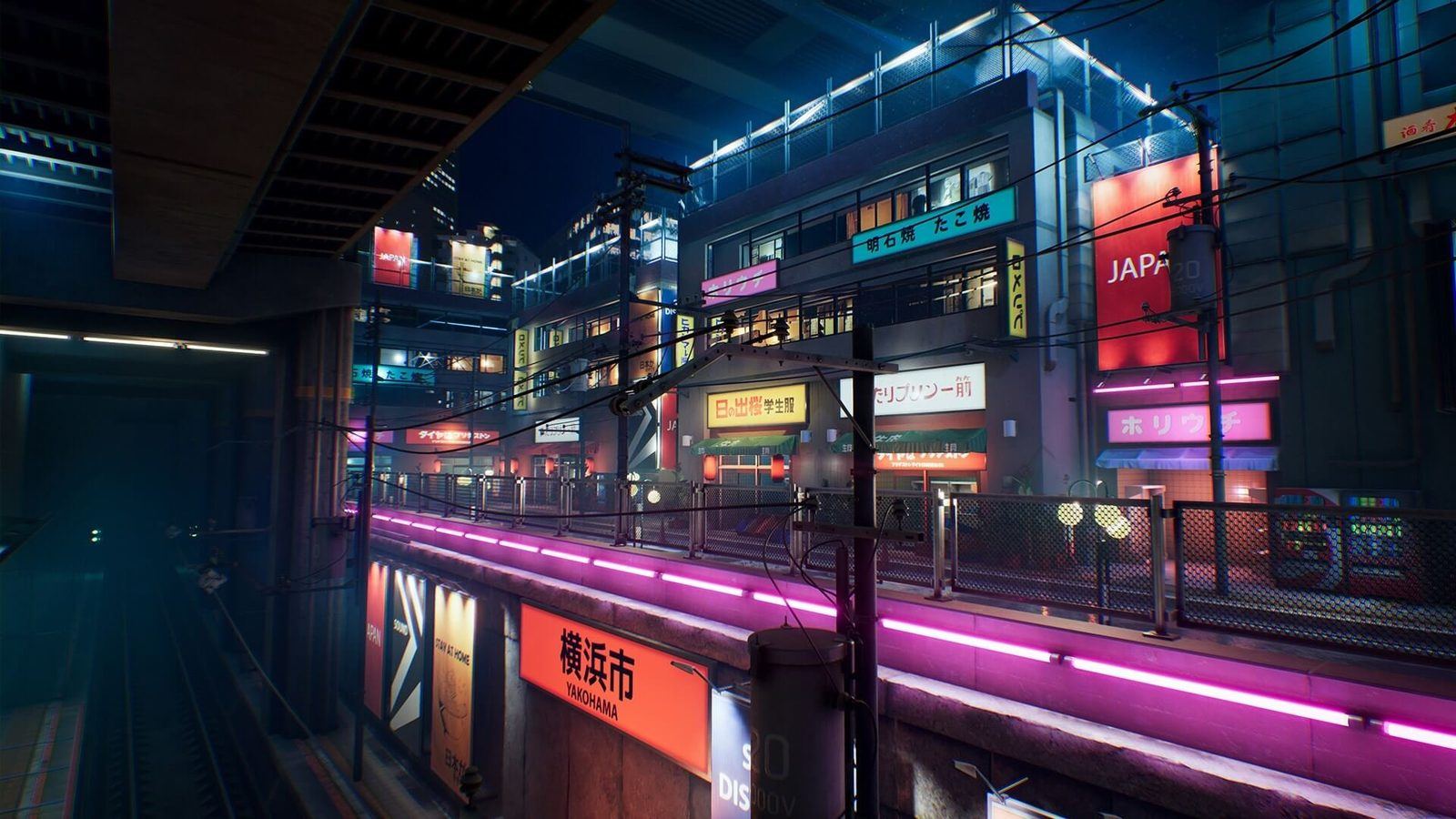 Japanese City virtual production standing set — angle 4 on the L.A. & ABQ Castle Studios stage