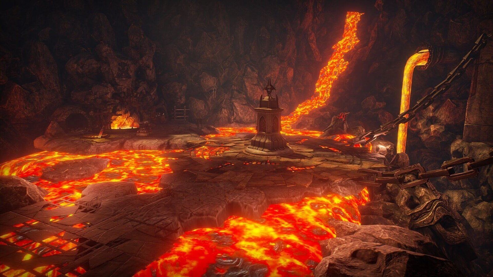 Lava virtual production standing set — angle 2 on the L.A. & ABQ Castle Studios stage