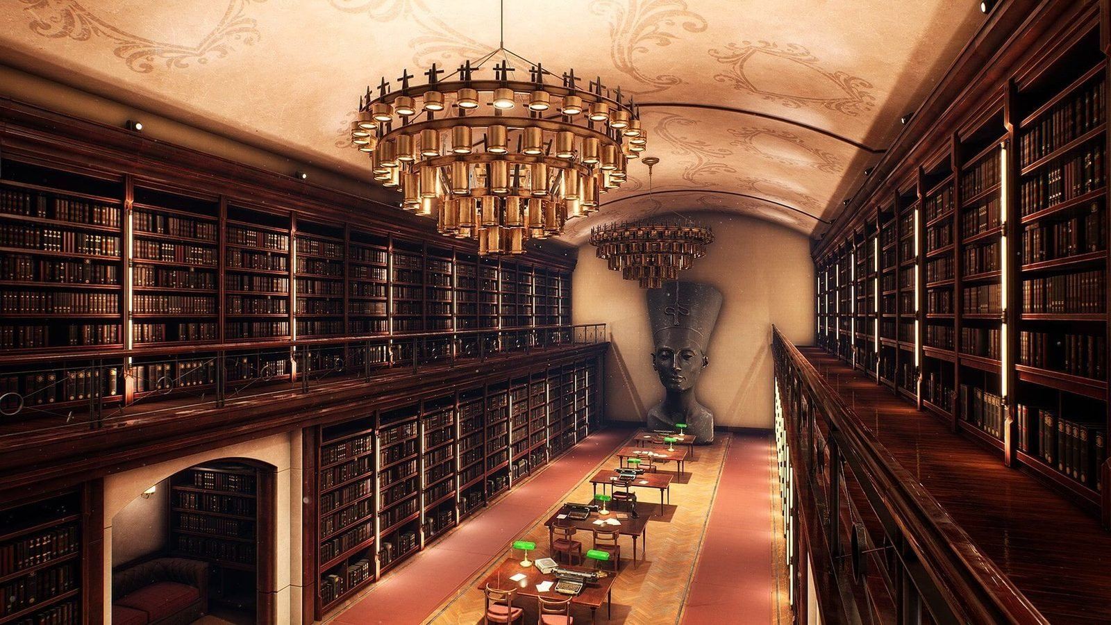 Library virtual production standing set — angle 15 on the L.A. & ABQ Castle Studios stage