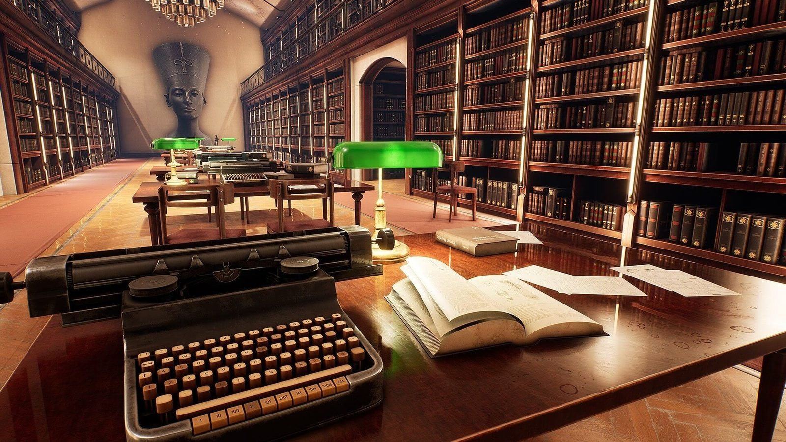 Library virtual production standing set — angle 18 on the L.A. & ABQ Castle Studios stage