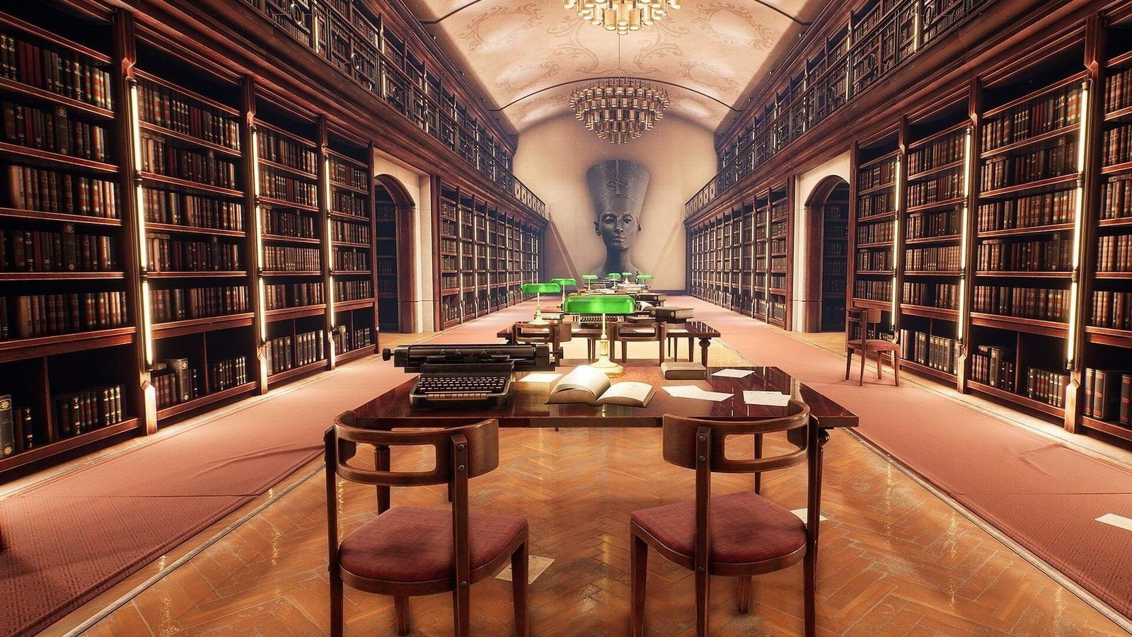 Library virtual production standing set — angle 20 on the L.A. & ABQ Castle Studios stage