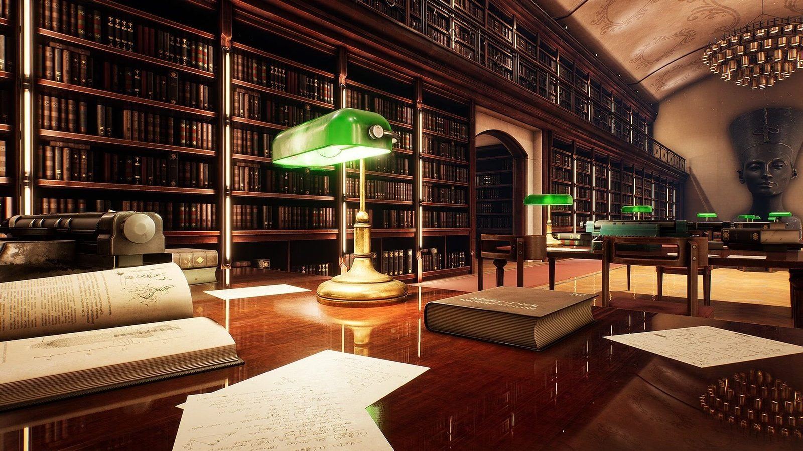 Library virtual production standing set — angle 3 on the L.A. & ABQ Castle Studios stage