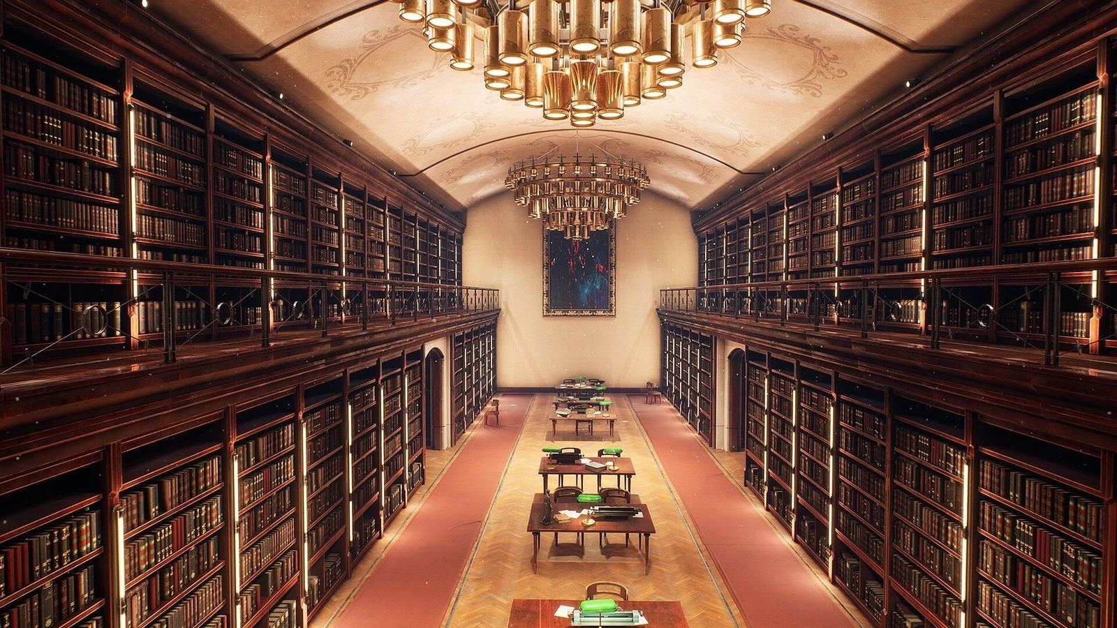 Library virtual production standing set — angle 5 on the L.A. & ABQ Castle Studios stage