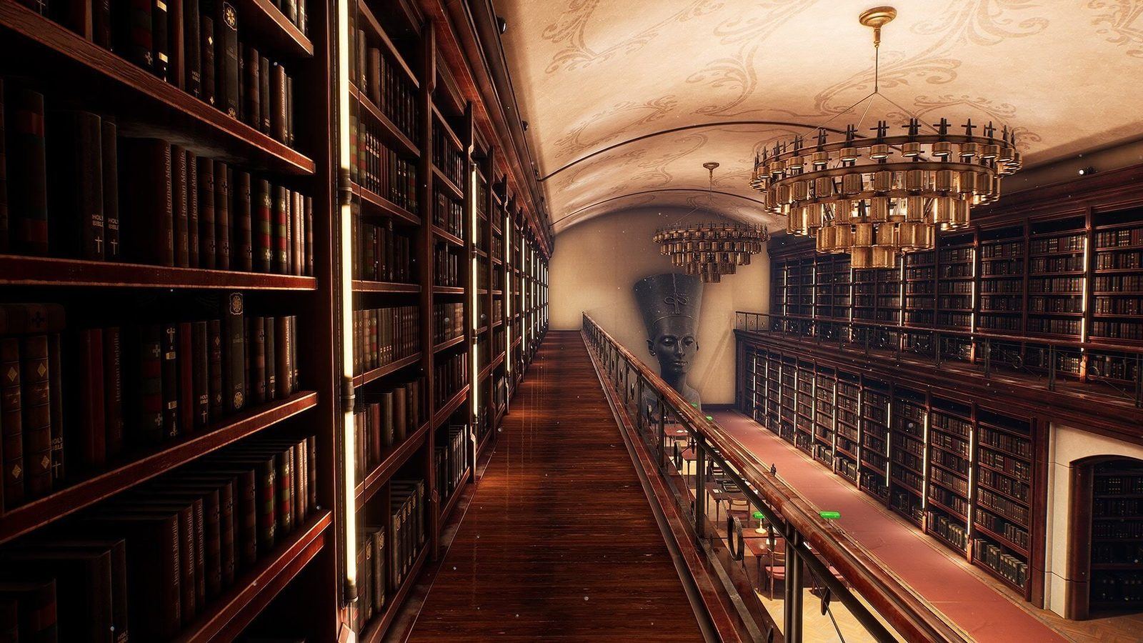 Library virtual production standing set — angle 6 on the L.A. & ABQ Castle Studios stage