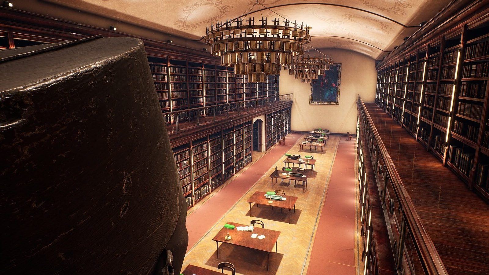 Library virtual production standing set — angle 8 on the L.A. & ABQ Castle Studios stage