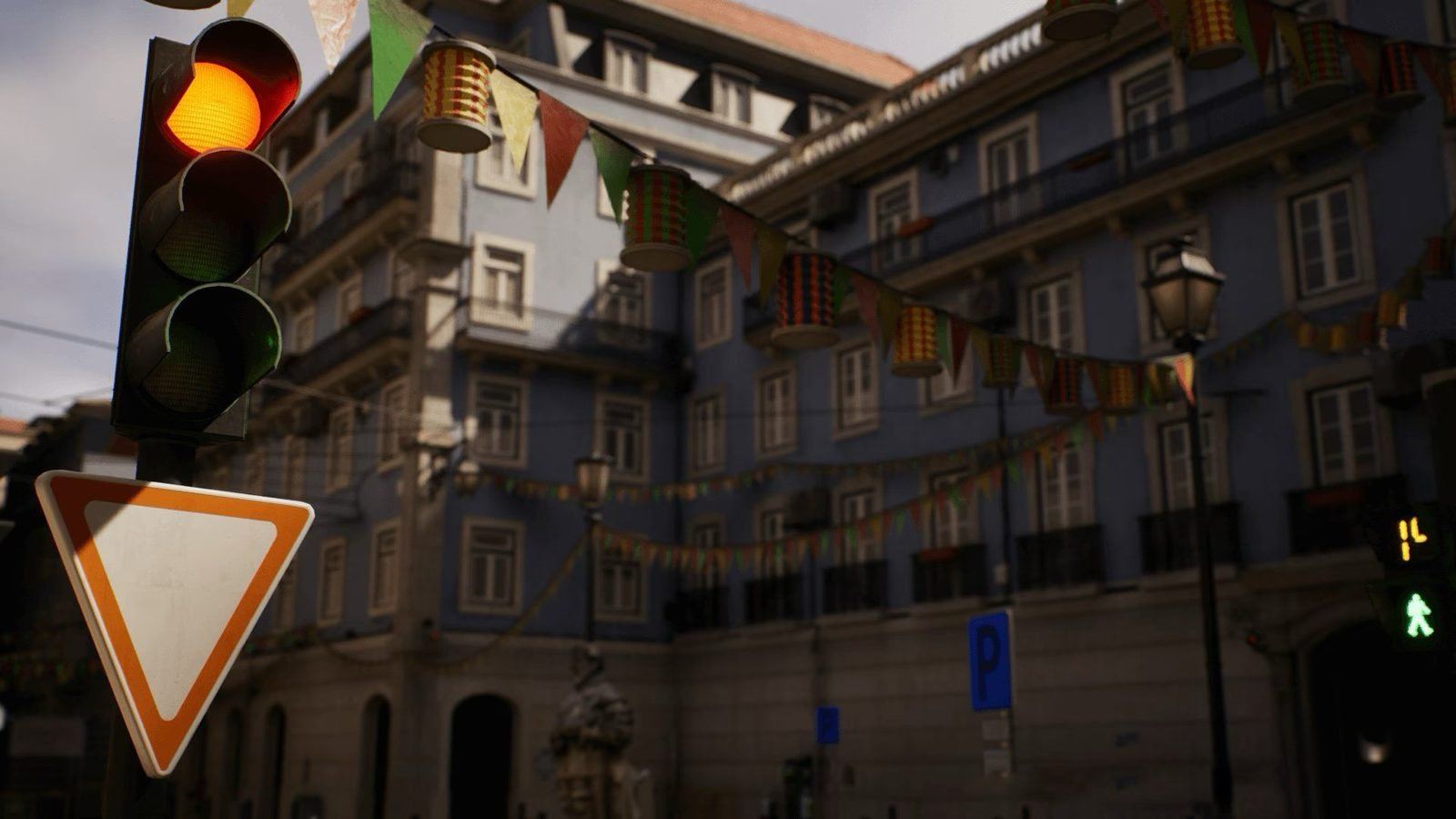 Lisbon Square virtual production standing set — angle 11 on the L.A. & ABQ Castle Studios stage