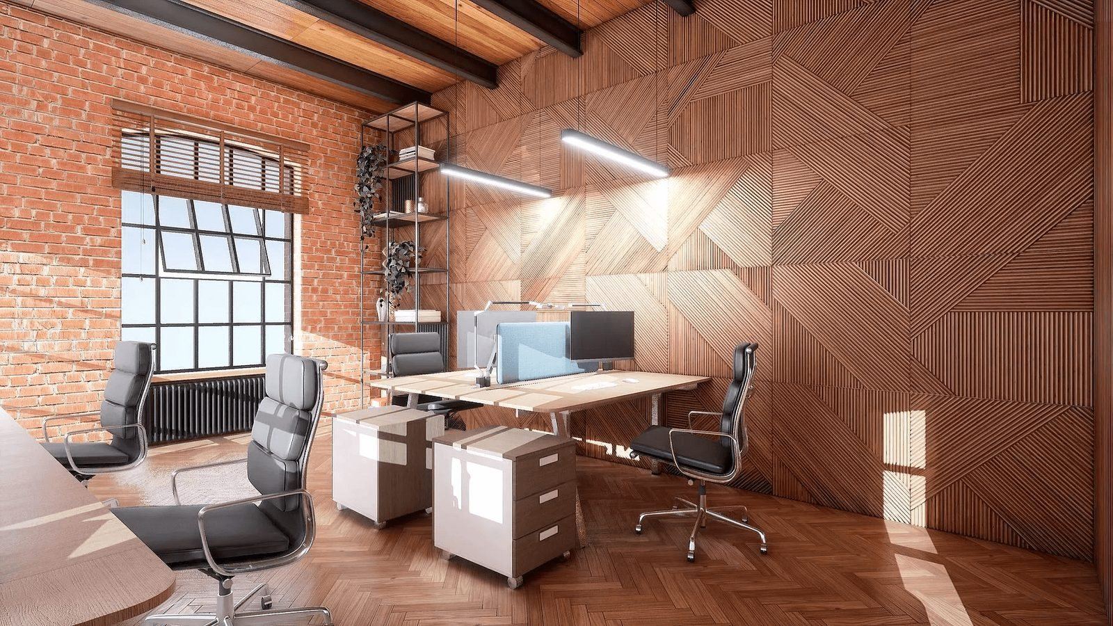Loft Office virtual production standing set — angle 15 on the L.A. & ABQ Castle Studios stage