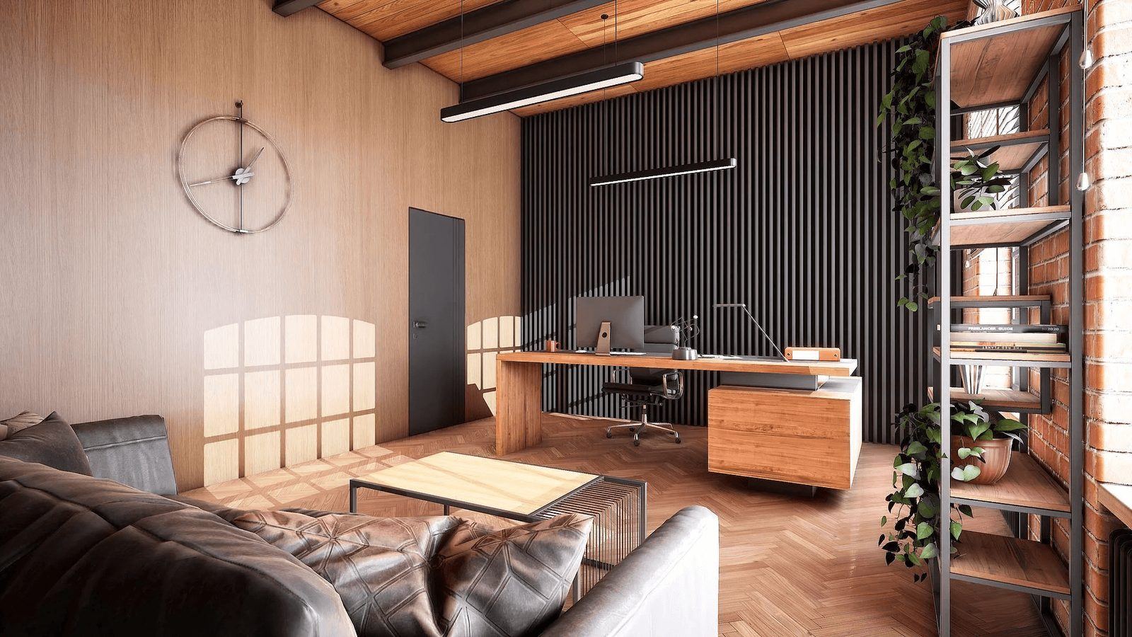 Loft Office virtual production standing set — angle 3 on the L.A. & ABQ Castle Studios stage