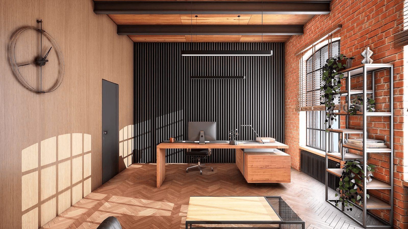 Loft Office virtual production standing set — angle 5 on the L.A. & ABQ Castle Studios stage