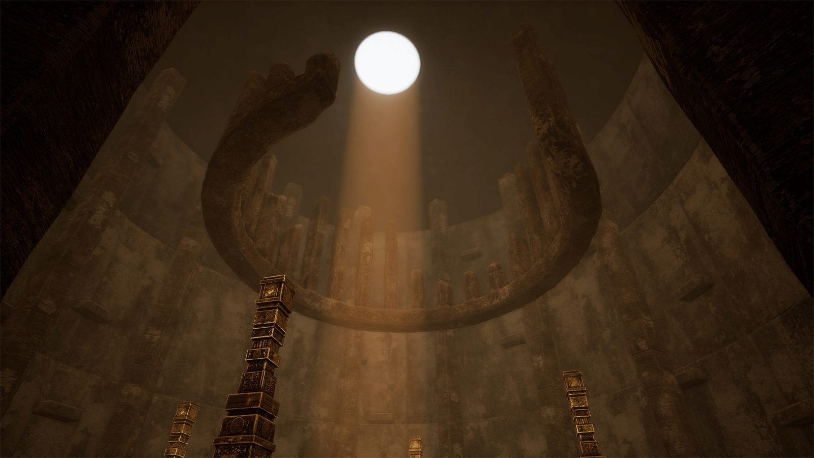 Lost Temple Cave virtual production standing set — angle 2 on the L.A. & ABQ Castle Studios stage