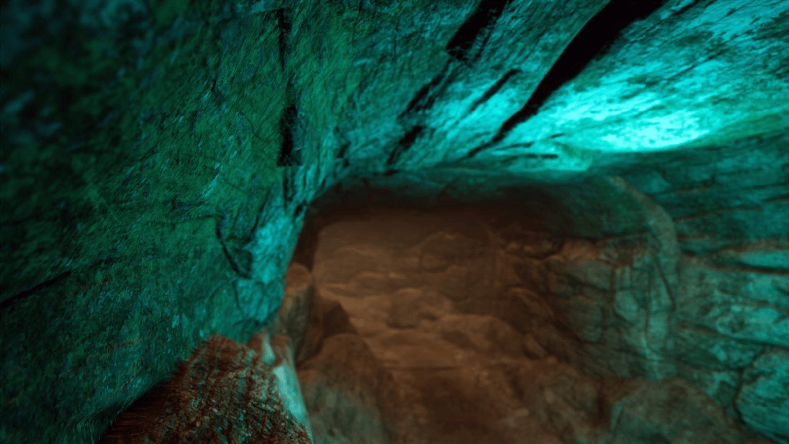Lost Temple Cave virtual production standing set — angle 11 on the L.A. & ABQ Castle Studios stage