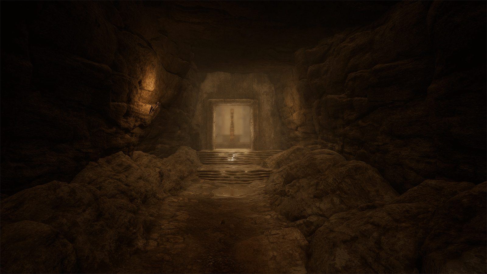 Lost Temple Cave virtual production standing set — angle 5 on the L.A. & ABQ Castle Studios stage