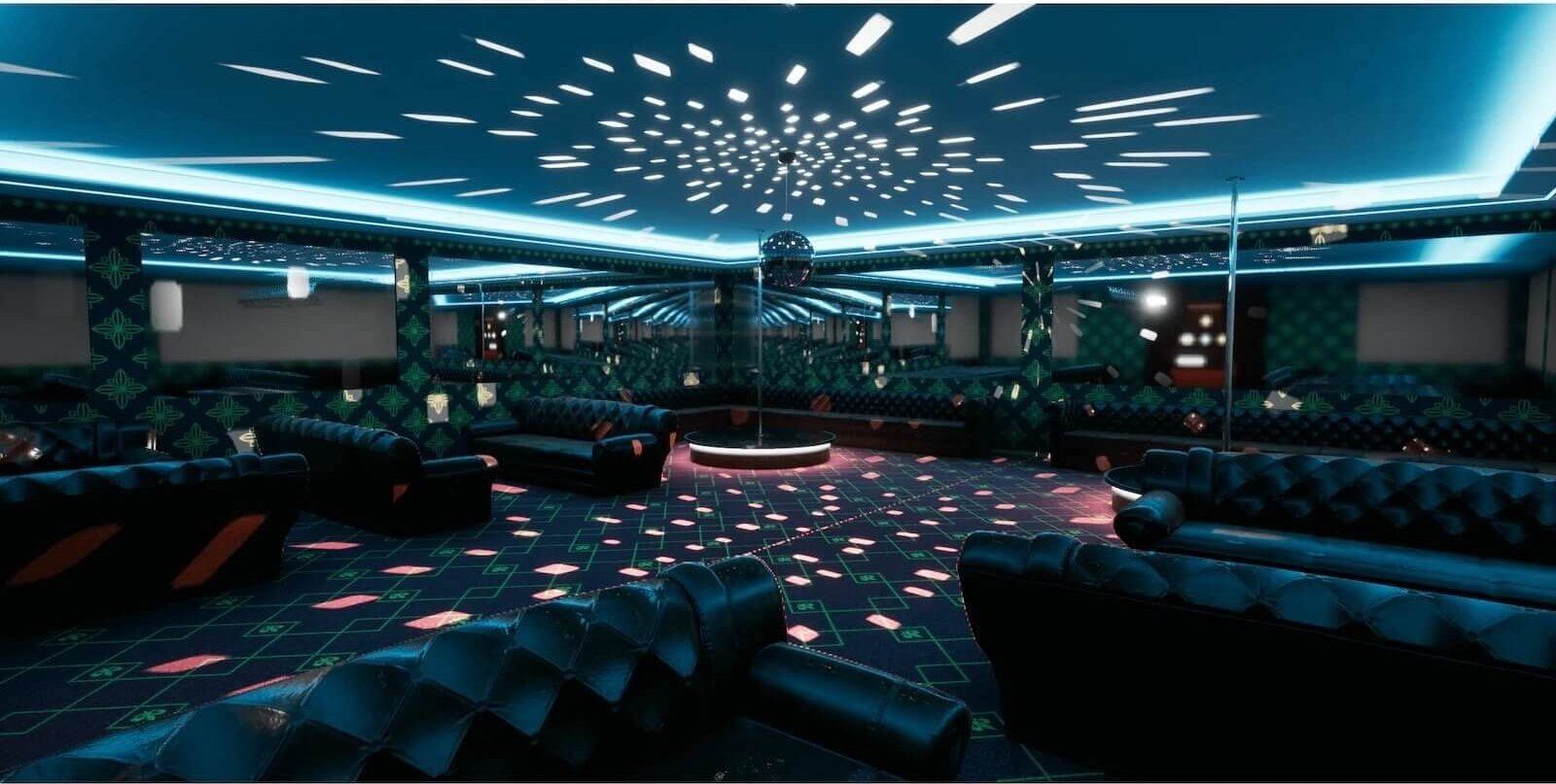 Lounge and Club virtual production standing set — angle 11 on the L.A. & ABQ Castle Studios stage
