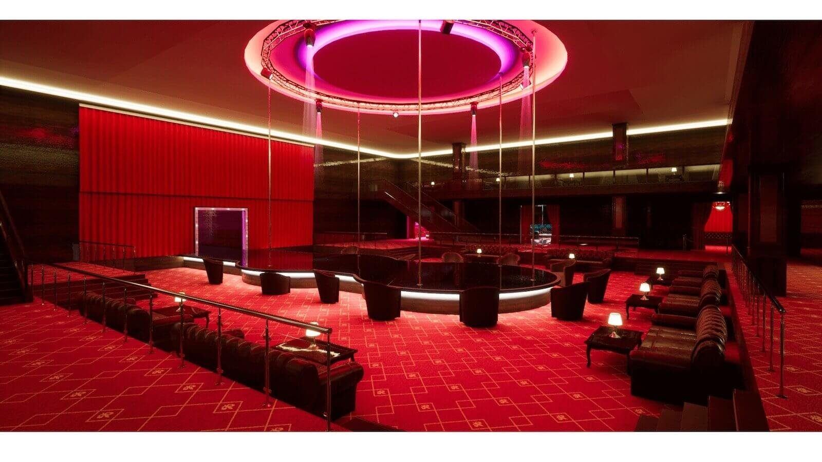 Lounge and Club virtual production standing set — angle 3 on the L.A. & ABQ Castle Studios stage