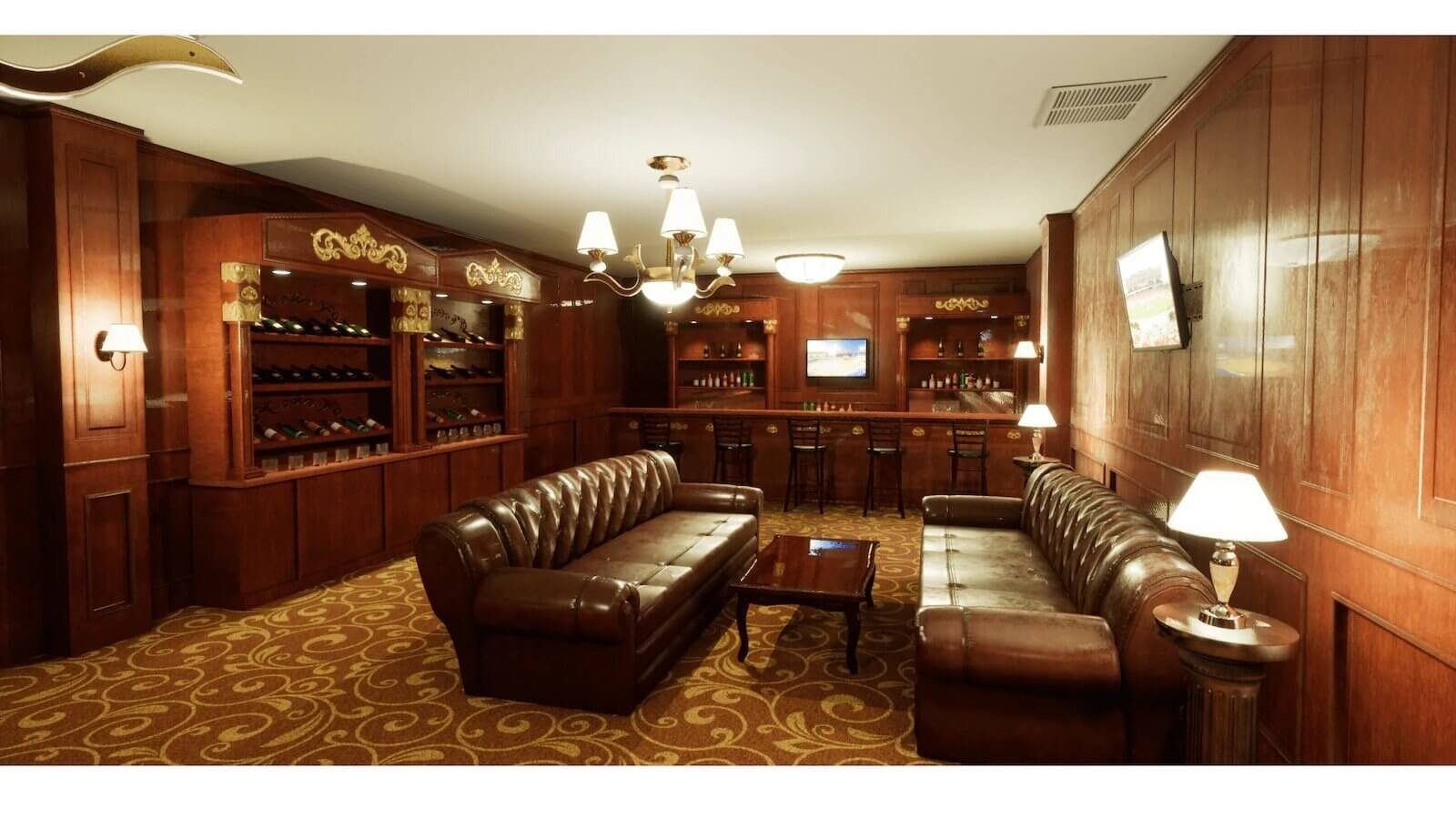 Lounge and Club virtual production standing set — angle 6 on the L.A. & ABQ Castle Studios stage