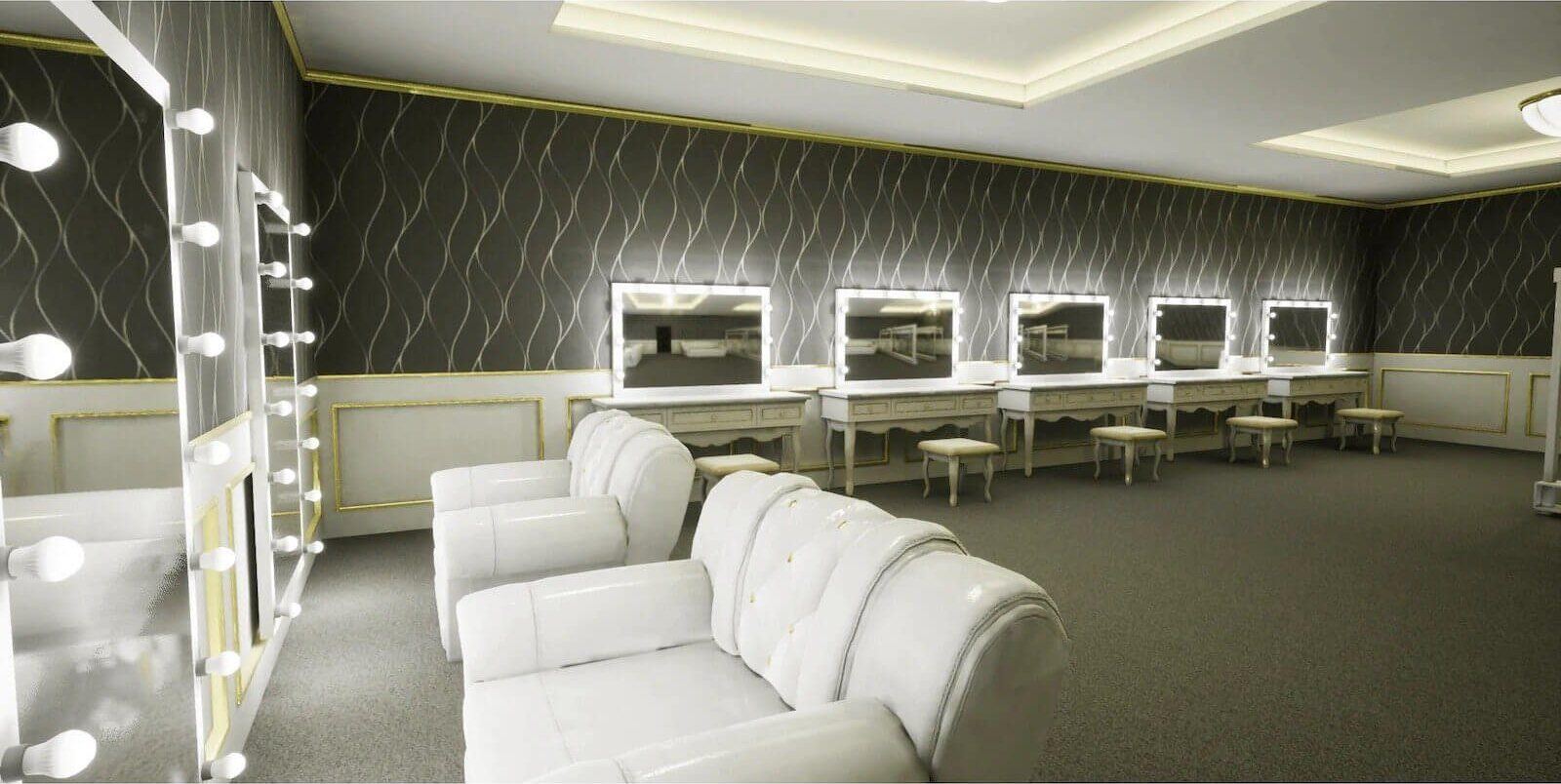 Lounge and Club virtual production standing set — angle 9 on the L.A. & ABQ Castle Studios stage