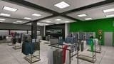 Mall virtual production standing set — angle 2 on the L.A. & ABQ Castle Studios stage